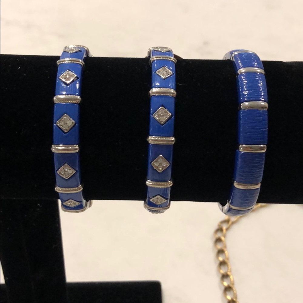 Stackable Blue Stretchy Bracelets - image 1